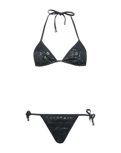 Balmain Woman Bikini Black Size 12 Polyamide, Elastane