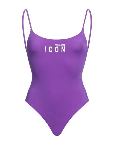 Dsquared2 Woman One-piece Swimsuit Purple Size 2 Polyamide, Elastane