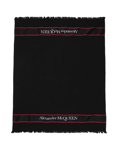 Shop Alexander Mcqueen Man Beach Towel Black Size - Cotton, Polyester