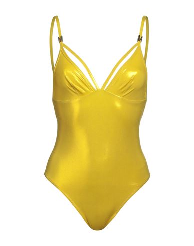 Shop Moschino Woman One-piece Swimsuit Yellow Size 10 Polyamide, Elastane