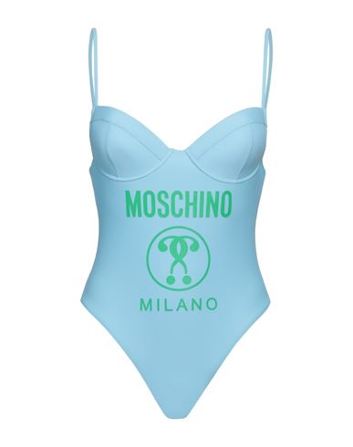 Shop Moschino Woman One-piece Swimsuit Sky Blue Size 10 Polyamide, Elastane