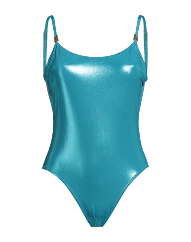 Moschino Woman One-piece Swimsuit Turquoise Size 8 Polyamide, Elastane In Blue