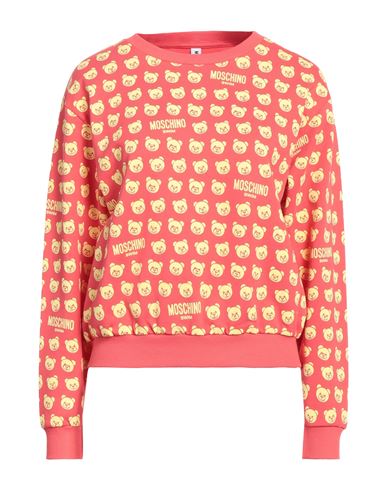 Moschino Woman Sweatshirt Coral Size L Cotton, Elastane In Red