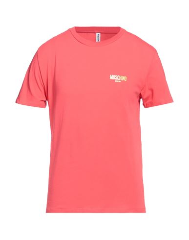 Moschino Man T-shirt Coral Size Xs Cotton, Elastane In Red