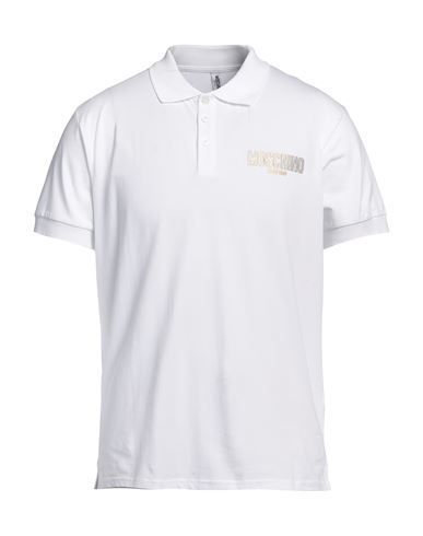 Moschino Man Polo Shirt White Size Xs Cotton, Elastane