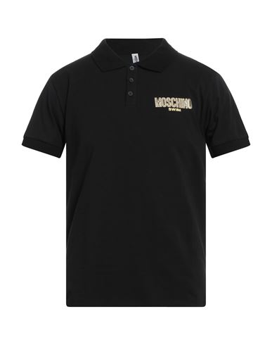 Shop Moschino Man Polo Shirt Black Size S Cotton, Elastane