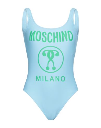 Shop Moschino Woman One-piece Swimsuit Sky Blue Size 10 Polyamide, Elastane