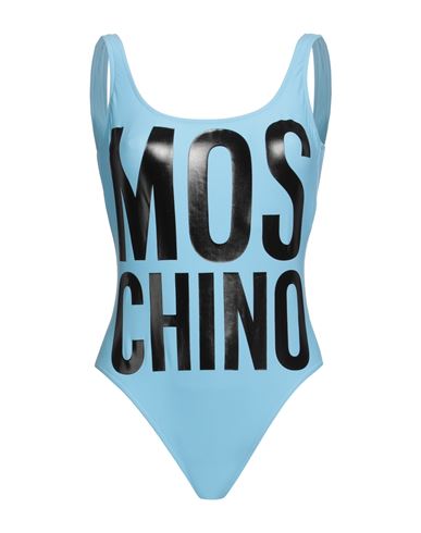 Moschino Woman One-piece Swimsuit Sky Blue Size 12 Polyamide, Elastane