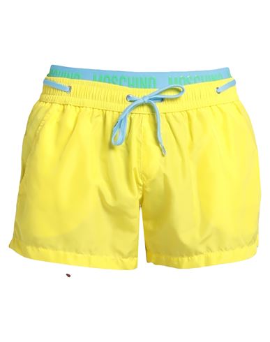 Moschino Man Swim Trunks Yellow Size S Polyester, Polyamide, Elastane