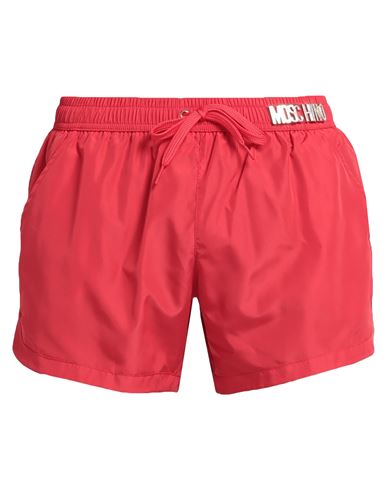 Shop Moschino Man Swim Trunks Red Size Xl Polyester