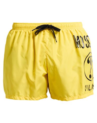 Moschino Man Swim Trunks Ocher Size L Polyester In Yellow