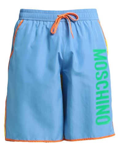 Moschino Man Swim Trunks Light Blue Size Xs Polyester