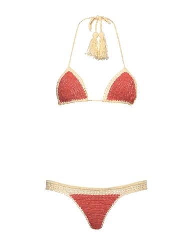 Akoia Swim Woman Bikini Rust Size S/m Cotton In Red