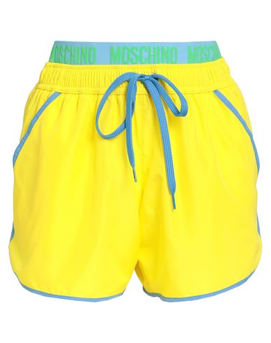 Moschino Woman Beach Shorts And Pants Yellow Size L Polyester, Polyamide, Elastane