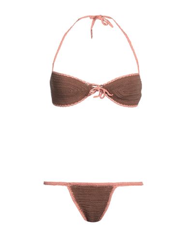 Akoia Swim Woman Bikini Brown Size S/m Cotton