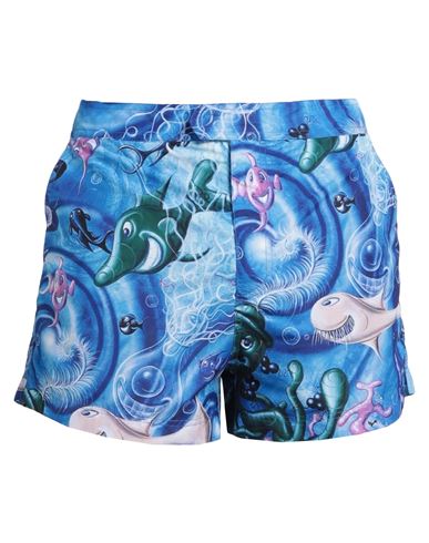 Dior Homme Man Swim Trunks Azure Size S Polyester, Cotton, Polyamide, Thermoplastic Polyurethane In Blue