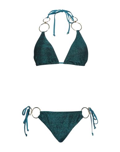 Vacanze Italiane Woman Bikini Deep Jade Size 12 Polyamide, Lurex In Green