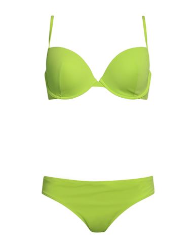 Ea7 Woman Bikini Acid Green Size 10 Polyester, Elastane