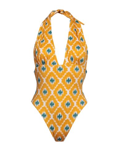 Mc2 Saint Barth Woman One-piece Swimsuit Ocher Size L Polyamide, Elastane In Yellow