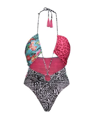 4giveness Woman One-piece Swimsuit Fuchsia Size L Polyester, Elastane In Pink