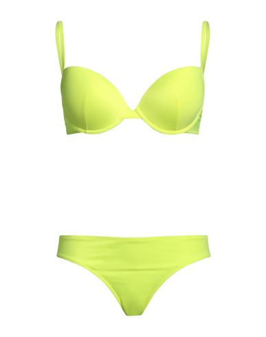 Ea7 Woman Bikini Acid Green Size 10 Polyester, Elastane In Yellow