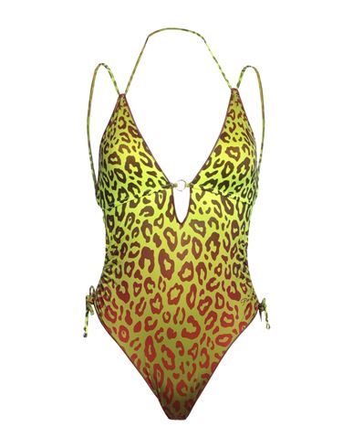 Pin Up Stars Woman One-piece Swimsuit Acid Green Size S Polyester, Elastane