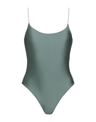 Wikini Woman One-piece Swimsuit Sage Green Size M Polyamide, Elastane