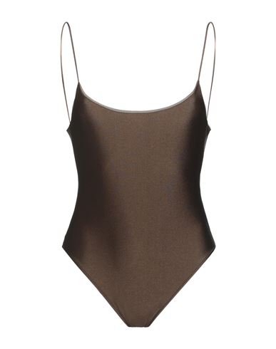 Wikini Woman One-piece Swimsuit Brown Size M Polyamide, Elastane