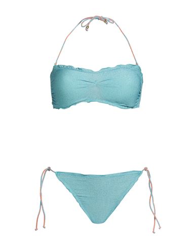 4giveness Woman Bikini Azure Size M Viscose, Polyester, Polyamide, Elastane In Blue