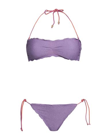 4giveness Woman Bikini Purple Size S Viscose, Polyester, Polyamide, Elastane