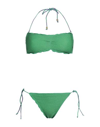 4giveness Woman Bikini Green Size S Viscose, Polyester, Polyamide, Elastane