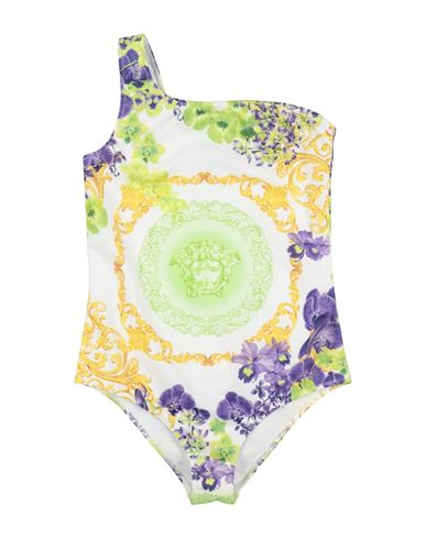 Shop Versace Young Toddler Girl One-piece Swimsuit White Size 6 Polyester, Elastane