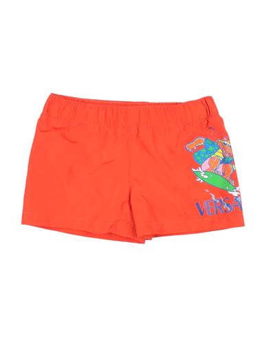 Shop Versace Young Newborn Boy Swim Trunks Orange Size 3 Polyester
