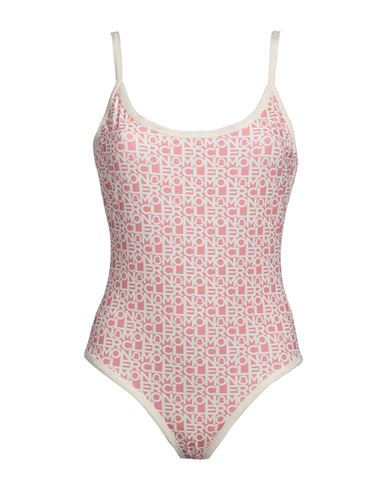 Shop Moncler Woman One-piece Swimsuit Pastel Pink Size L Polyamide, Elastane