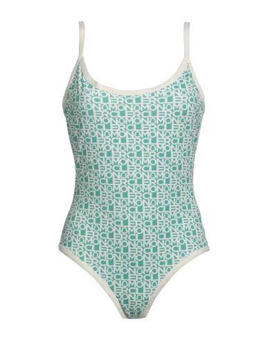 Shop Moncler Woman One-piece Swimsuit Green Size L Polyamide, Elastane