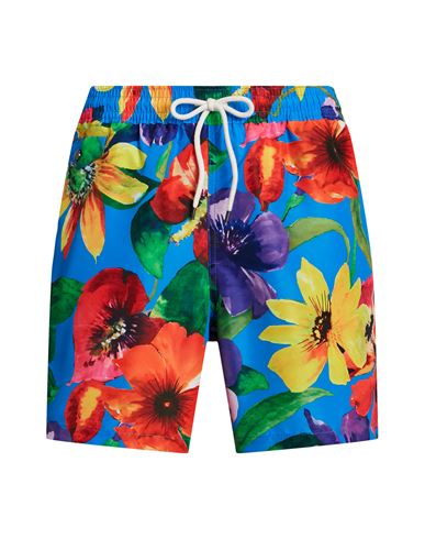 Polo Ralph Lauren 5.75-inch Classic Fit Swim Trunk Man Swim Trunks Blue Size Xxl Recycled Polyester In Poppy Floral Blue