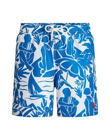 Shop Polo Ralph Lauren 5.75-inch Traveler Classic Swim Trunk Man Swim Trunks Blue Size L Recycled Polyest