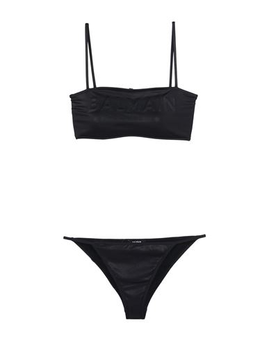 Shop Balmain Woman Bikini Black Size 8 Polyamide, Elastane