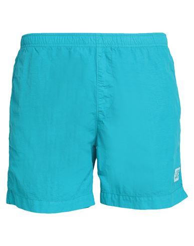 C.p. Company C. P. Company Man Swim Trunks Turquoise Size 30 Polyamide, Cotton In Blue