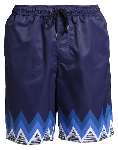 Shop Missoni Man Swim Trunks Navy Blue Size Xxl Polyester