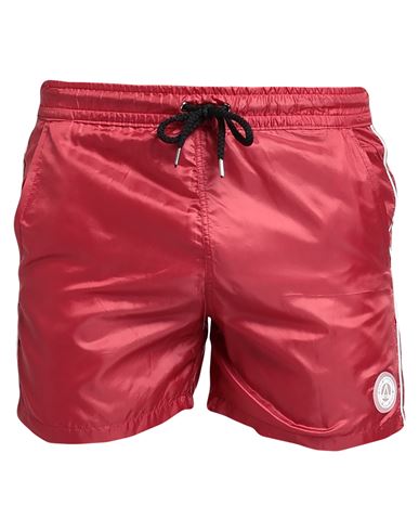 Shop Madd Man Swim Trunks Burgundy Size M Polyester In Red