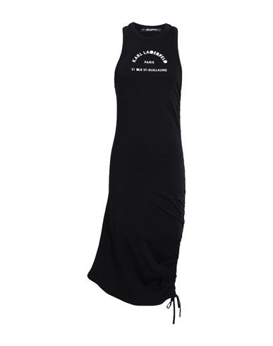 Karl Lagerfeld Woman Midi Dress Black Size M Organic Cotton, Elastane