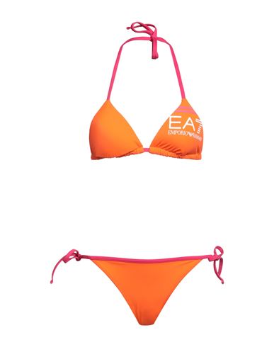 Ea7 Woman Bikini Orange Size M Polyamide, Elastane