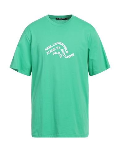 Karl Lagerfeld Man T-shirt Green Size Xl Organic Cotton