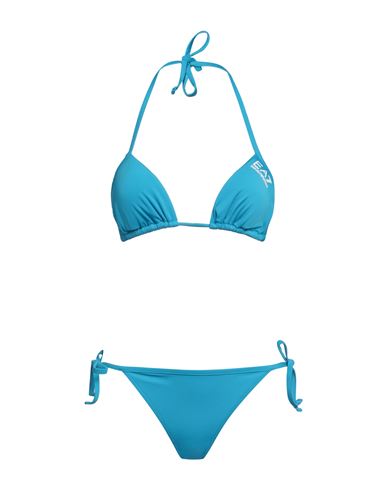 Ea7 Woman Bikini Azure Size Xl Polyester, Elastane In Blue