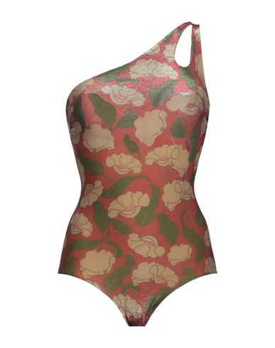 Siyu Woman One-piece Swimsuit Brick Red Size 6 Polyester, Polyamide, Elastane