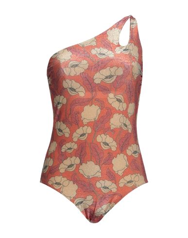 Siyu Woman One-piece Swimsuit Orange Size 8 Polyester, Polyamide, Elastane