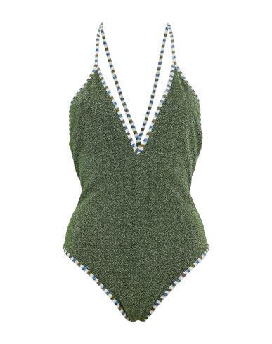 M Missoni Woman One-piece Swimsuit Green Size 6 Polyamide, Metallic Polyester