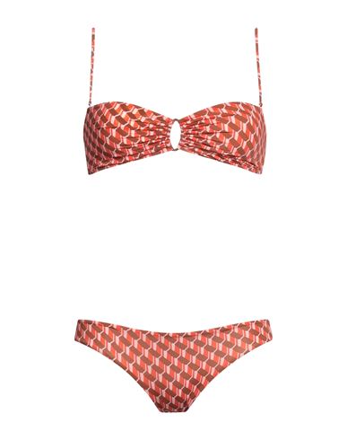 Siyu Woman Bikini Coral Size 6 Polyamide, Elastane In Red