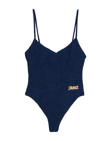 Dsquared2 Woman One-piece Swimsuit Blue Size 4 Polyamide, Elastane